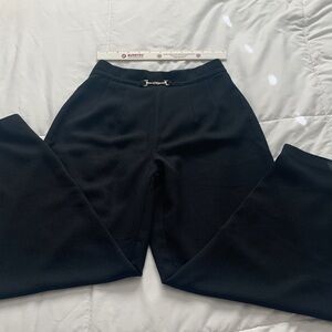 Vintage Black Trousers Pants Waist 12” laying flat with Wide legs